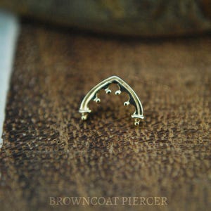 Solid 14k Yellow Gold Anya Threadless End - Junipurr -  Push Fit Attachment, Pin, Architecture, medieval, elegant