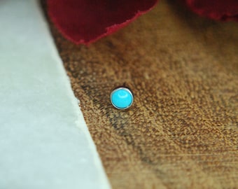 Neometal  Threadless Turquoise Ends - Cabochon - Implant Grade Titanium