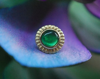 Junipurr Threadless 14k Yellow Gold VALINA End - Push fit - Chrysoprase -