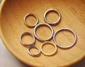 Hinged Segment Ring / Clicker - Titanium Hoops - Septum, Daith, Earring, Helix, Nostril, Etc. 20g, 18g, 16g, 14g