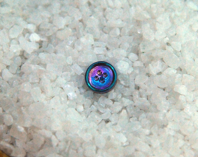 Titanium Button End - Pre-anodised threadless attachment - rainbow