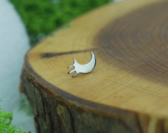 Titanium Internally Threaded Dripping Moon End  -- 16ga / 1.2mm or 14ga / 1.6mm