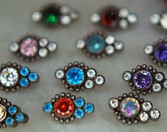 Implant Grade Titanium Couture CZ Ends - 1.2mm / 16ga - Various Colour Options