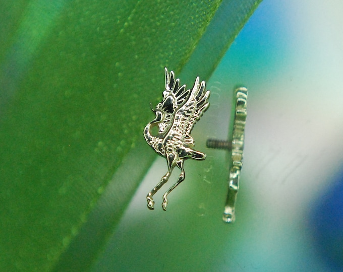 BVLA - 14k Yellow Gold "Gillian Dancing" 12x6mm Internally Threaded attachment  - 1.2mm / 16ga - Crane