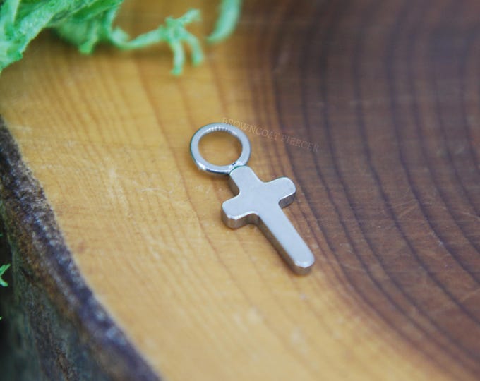 Titanium Cross Shaped Piercing Charm