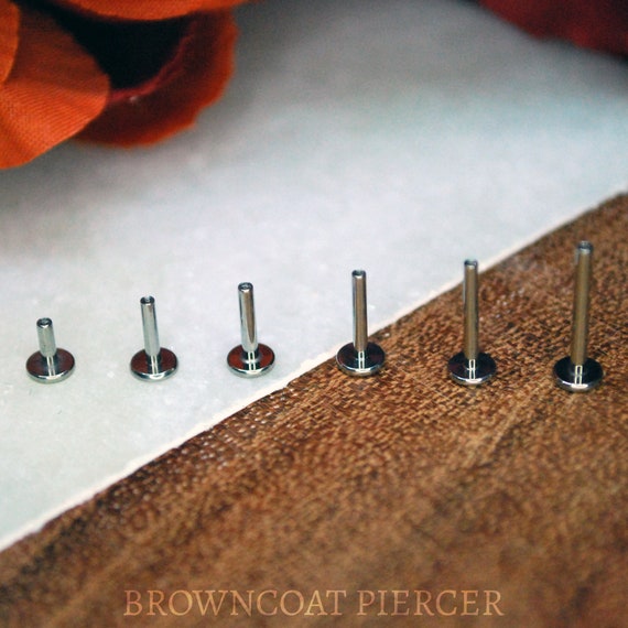 Basic Internally Threaded Titanium Labret 1.6mm 14 gauge Labret Stud 14ga