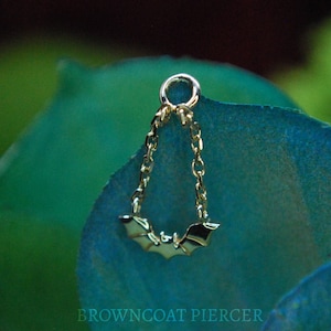 Junipurr 14kt Yellow Gold Bartok Bat Charm - Decorative - Chain, Dangle