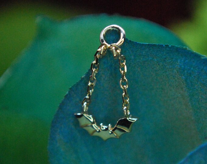 Junipurr 14kt Yellow Gold Bartok Bat Charm - Decorative - Chain, Dangle