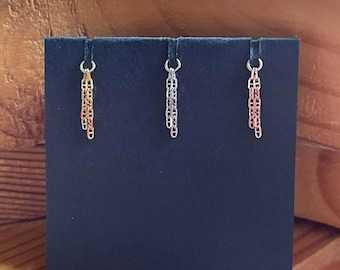 Solid 14k Yellow Gold 'Anchor Tassel' Chain Charm - Hialeah - dangle, Piercing charm