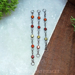 Titan Piercing Kette - ' Apricity' - Dekorativ - Accessoire - Einzelkette, Cubic Zirkonia, CZ