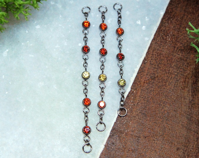Titanium Piercing Chain - ' Apricity' - Decorative - Accessory - Single Chain, Cubic Zirconia, CZ