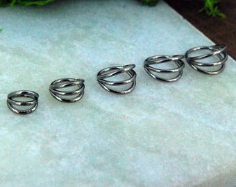 Titanium Triple Band Hinged Clicker Ring - Segment - Implant Grade Titanium, 1.2mm (16ga) - banded