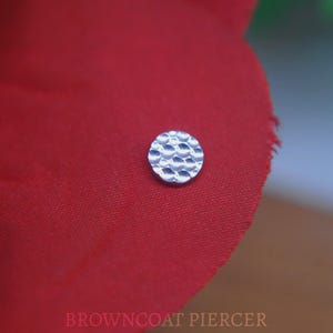 Titanium Hammered Disk Threadless End 5mm, 4mm, 3mm - Push fit, pin, Implant Grade