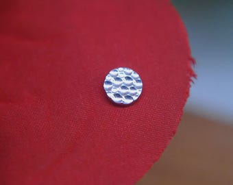 Titanium Hammered Disk Threadless End 5mm, 4mm, 3mm - Push fit, pin, Implant Grade