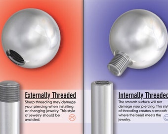 Anatometal 18k Yellow Gold Internally Threaded Virtue End Mystic