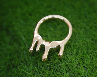 Solid 14k Yellow Gold Drip Seam Ring - 1.2 x 8mm - (16ga)