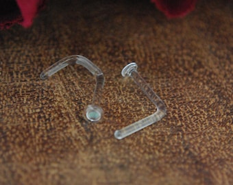 Nostril Retainer - Nose Piercing - L Bend or Nostril Screw - Glass