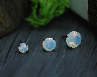 Titanium Threadless Opalite Gem Ends Prong Set - Multiple Sizes - Push fit, attachment, Body Piercing