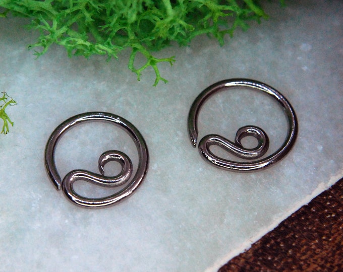 Niobium Ring - 'Ares'  Custom shape ring for piercings - Perfect for Daith piercings - daith orientation.