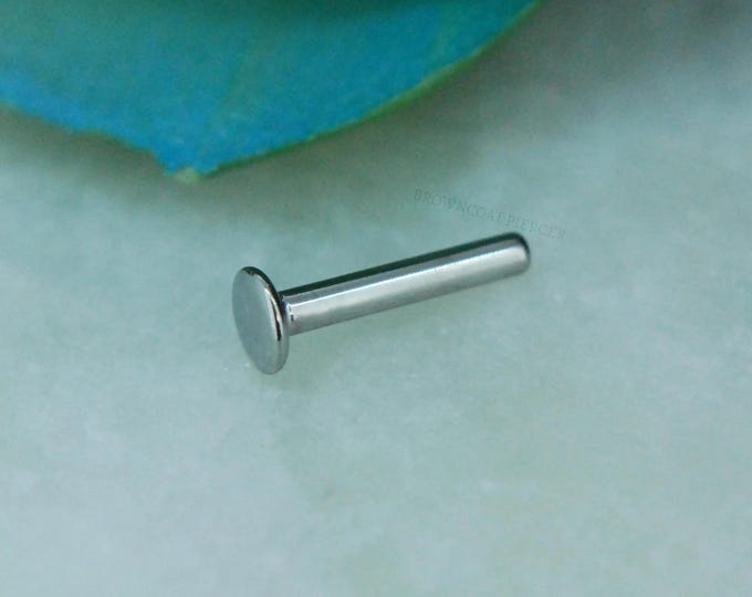 High mirror polish Titanium Threadless Labret - JUNIPURR (Push fit) 1mm (18ga), 1.2mm (16ga), 1.6mm (14ga) - Labret Stud, bar