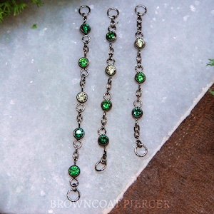 Titan Piercing Kette - 'Australis' - Dekorativ - Accessoire - Einzelkette, Cubic Zirkonia, CZ