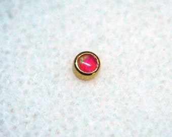 Anatometal 18k Yellow Gold Threadless Cabochon Opal End - push Fit