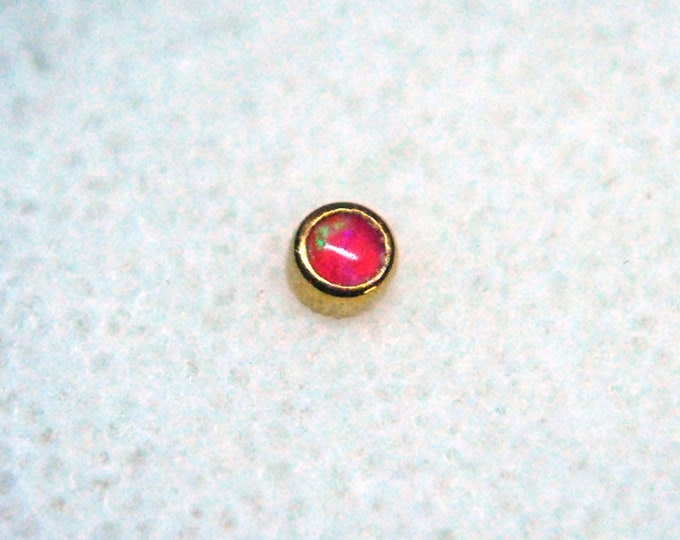 Anatometal 18k Yellow Gold Threadless Cabochon Opal End - push Fit