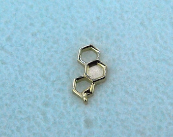 14k Yellow Gold Dripping Honeycomb threadless attachment - Push fit end, bee hive