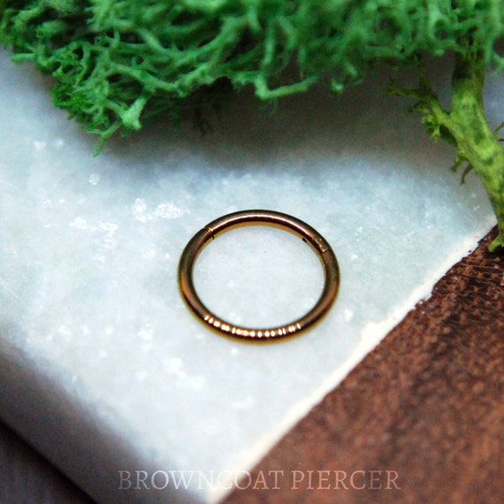 Hinged Segment Ring / Clicker - Titanium Hoop - Septum, Daith, Earring, Helix, Nostril, Etc. 1.0mm x 8mm  / 18ga - 'Rose Gold'