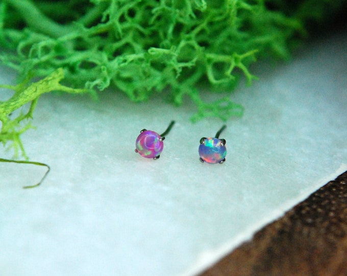 Threadless Titanium Opal Prong Set Ends - attachment, fauxpal, pushfit, Implant Grade Titanium