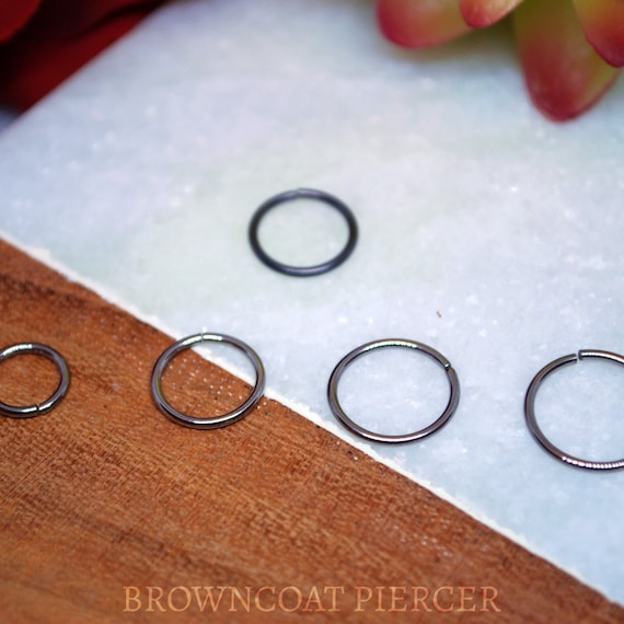 Niobium Seam Ring  - Nose, Helix, Lip, Septum, Tragus, Lobe, Etc - Plain Niobium or Blackened Niobium Options