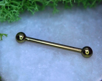 Titanium Internally Threaded Barbell - 1.6mm (14ga) x 20mm  - Implant Grade Titanium - Pre-Anodised to Gold!