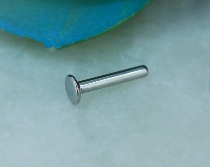 High mirror polish Titanium Internally Threaded Labret - JUNIPURR - 1.6mm (14ga), Labret Stud, bar, backing