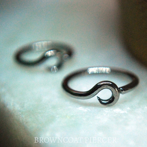 Niobium Ring - 'Camulus'  Custom shape ring for piercings, helix, tragus, lips, nostrils, eyebrows etc!