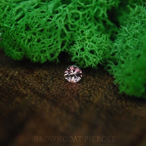 Neometal  Threadless Baby Pink Topaz Ends - 4mm or 5mm Prong Set - Implant Grade Titanium