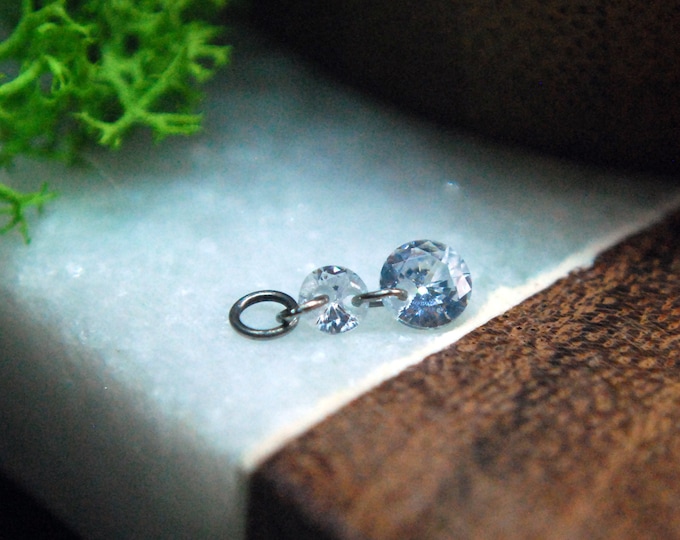 Titanium Double CZ Gem Piercing Charm