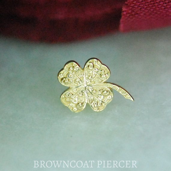 Anatometal 18k Yellow Gold Threadless Shamrock End