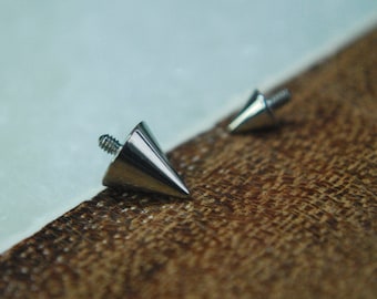 Implant Grade Titanium Spike Ends - 1.2mm / 16ga & 1.6mm / 14ga  - cone, spike, point