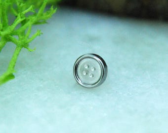 Titanium Button Threadless End - Internally threaded or threadless options -  1.2mm (16ga) / 1.6mm (14ga)