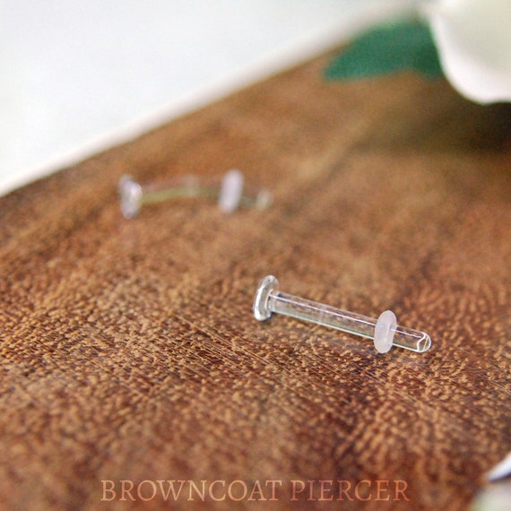 Piercing Retainers - Glass - Curved or Straight - Eyebrow, Lip, Ear, Etc