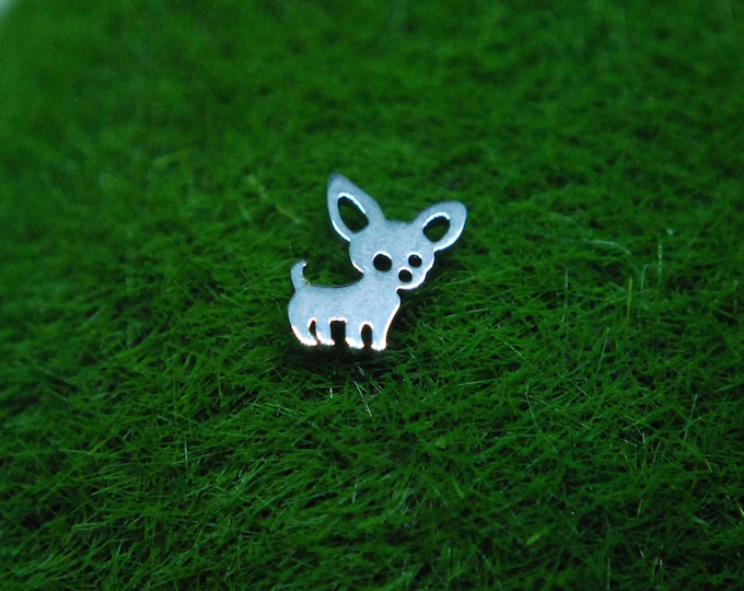 Titanium Internally Threaded Chihuahua End  - Dog - 16ga / 1.2mm