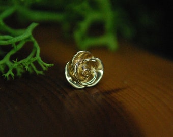 14k Yellow or White Gold Threadless Rose End - Flower, Floral, rose bud