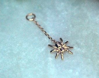 14k Yellow Gold Spider Chain Charm - Golden Widow - Tish Lyon