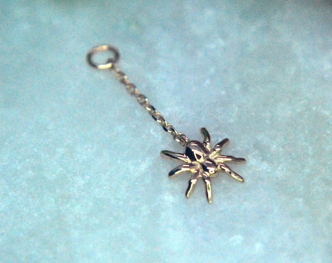 14k Yellow Gold Spider Chain Charm - Golden Widow - Tish Lyon