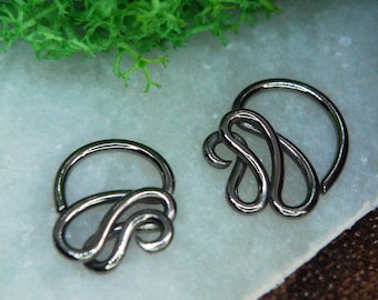 Niobium Ring - 'Ogma'  Custom shape ring for piercings - Perfect for Daith piercings - daith orientation.