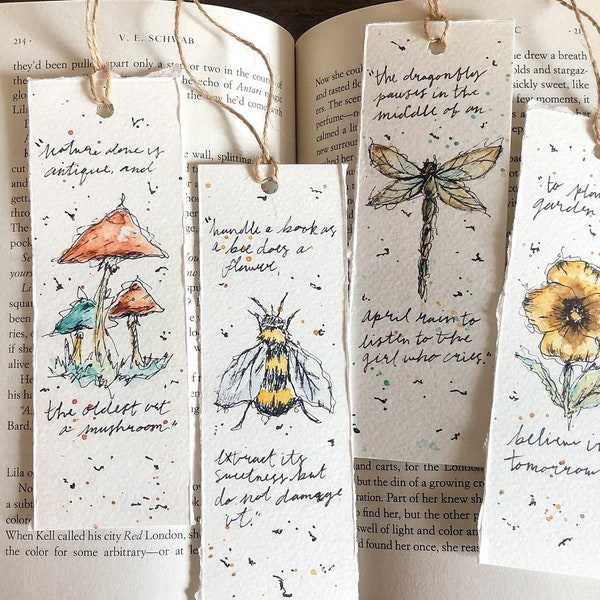 Vintage Nature - Watercolor Bookmarks