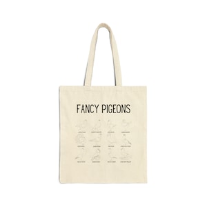 Pigeon Breed Canvas Tote Bag | Bird Lover Gift | Stylish Bag