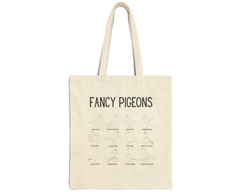 Borsa tote in tela di razza piccione / Regalo per gli amanti degli uccelli / Borsa elegante