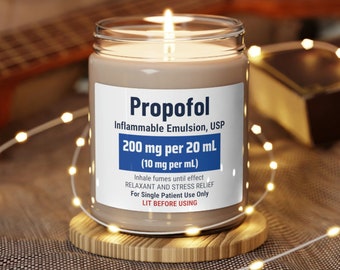 Propofol Glass jar scented candle - Veterinary Day Gift Idea for Vet Nurses, Vet Techs, Receptionist, RVN