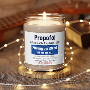 Propofol Glass jar scented candle - Veterinary Day Gift Idea for Vet Nurses, Vet Techs, Receptionist, RVN